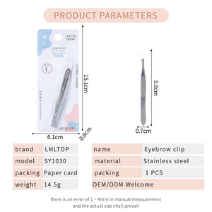 Pinzas cosméticas de alta calidad para <span class=keywords><strong>cejas</strong></span>, herramienta de maquillaje de acero inoxidable, Etiqueta Privada, Clip para depilación de <span class=keywords><strong>cejas</strong></span> para mujeres SY1030 - Product Image 5