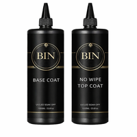 BIN HEMA TPO Free 1000ml Grand Volume Gel Base Chrome Sans Résidu, Vernis à Ongles Mat Diamant (Base et Top Coat) en Gros