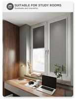 Stores de porte de bureau à domicile modernes, tissu design contemporain, abat-jour cellulaire en nid d'abeille, coupe parfaite, motif horizontal, printemps uni
