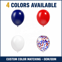 Feile – Lot de 60 ballons en latex brillants rouges, blancs et bleu marine de 12 pouces pour décorations de fête, mariages, baby showers et anniversaires