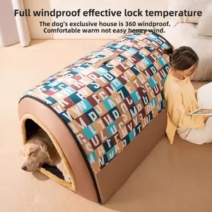 Peluş büyük boy köpek kulübesi Modern dört mevsim Pet ev çıkarılabilir kış kapak ile yaz aylarında altın köpekler iç<span class=keywords><strong>in</strong></span> kış - Product Image 2