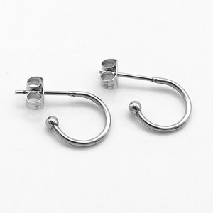 Pendientes de aro de acero de titanio yunnique, diseño geométrico en forma de luna para hombres y mujeres, joyería de moda - Product Image 2