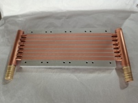 Radiateur à plaques refroidi par eau en aluminium et cuivre avec robinets en laiton, conçu sur mesure