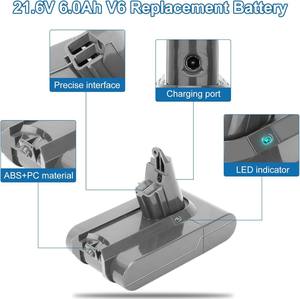 Batería de Repuesto de 21.6V 6000mAh <span class=keywords><strong>V6</strong></span> V7 V8 para Aspiradora Inalámbrica <span class=keywords><strong>Dyson</strong></span> <span class=keywords><strong>V6</strong></span> V7 V8 <span class=keywords><strong>Absolute</strong></span> Animal Fluffy Parquet Motorhead - Product Image 4