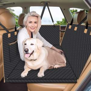 Housse de siège de voiture pour chien à fond dur Oxford et coton Extension de siège arrière avec panneau dur renforcé Tapis pour animaux de compagnie pour voitures - Product Image 1