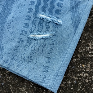 Custom Embroidery <b>Patch</b> Crystal logo Design Denim Jorts <b>Shorts</b> for <b>Men</b> Summer Wear High Quality Blue Denim Jeans <b>Shorts</b> <b>Men</b> - Product Image 4