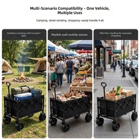 Chariot de camping pliable portable tout acier avec roues pivotantes pour courses, vente ambulante, courses de rue, courses domestiques, modèle R29L