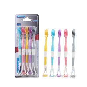 Soins bucco-dentaires multifonctionnel <span class=keywords><strong>moins</strong></span> <span class=keywords><strong>cher</strong></span> en silicone coloré langue <span class=keywords><strong>dentaire</strong></span> revêtement nettoyant grattoir avec brosse à dents - Product Image 1