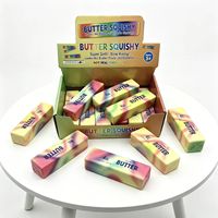 Jouet Squishy en forme de bâton de beurre en PU, unisexe, à partir de 14 ans, tailles et motifs assortis, à remontée lente, anti-stress, OEM CN pour la vente en gros