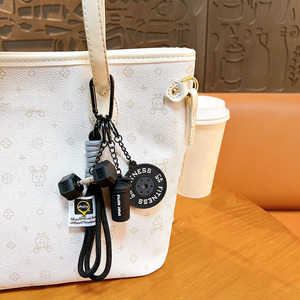 Nouvelle Tendance Urbaine Style Sportif Fitness Pendentif Sac Miu Haltère Décoration Corde Tressée Motif Géométrique - Product Image 6
