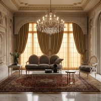 Canapé d'angle de luxe de style baroque français pour salon, en bois massif sculpté à la main, rembourré, avec broderie royale classique rouge