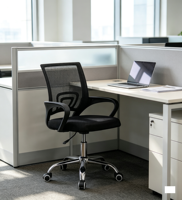 Chaise de bureau moderne en maille, confortable pour longues sessions, pivotante avec roulettes, idéale pour l'e-sport, les dortoirs, les hôpitaux et les écoles, avec fonction de levage.