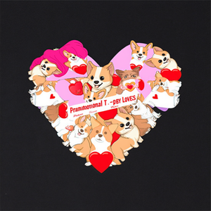 T-Shirt Promozionale per San Valentino con Corgi e Cuore, Design per Amanti dei Cani - Product Image 2