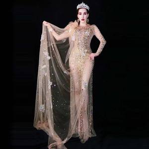 NOVANCE Y1718 Nouveautés Vêtements 2026 Robe de soirée féerique <span class=keywords><strong>sexy</strong></span> en dentelle scintillante avec traîne, Robe de soirée formelle nude, Robe de nuit tendance - Product Image 2