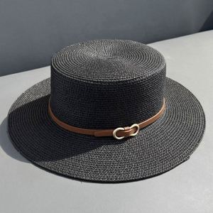 Flat Top Bowler <b>Hat</b> Wholesale Beach <b>Straw</b> Boater <b>Hat</b> for Women <b>Summer</b> <b>Straw</b> - Product Image 3