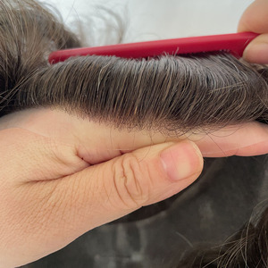 Nuevo Sistema Capilar Masculino AUS de Cabello Humano Remy Indio con Ondas Naturales, Peluca de Encaje para Hombre, de Buena Calidad, Hecho a Mano - Product Image 2