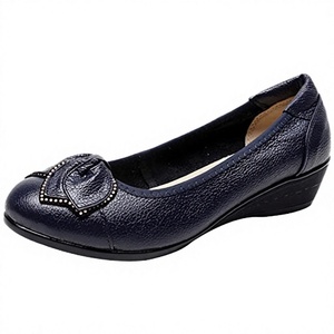 Chaussures plates décontractées en cuir véritable pour femme, grandes tailles 35-41, avec nœud, légères, antidérapantes, pour usage quotidien, fabrication solide - Product Image 3