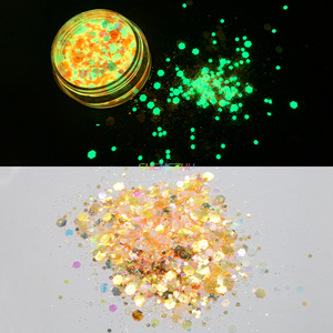 กลิตเตอร์เรืองแสงในที่มืด ขนาดผสม สำหรับเรซิ่นอีพ็อกซี่ DIY สไลม์ - Product Image 4