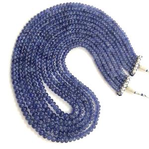 4mm 6mm Natural Blue Tanzanite Stone Smooth Rondelle Beaded Necklace Gemstone <b>Beads</b> Jewelry Wholesale Price Regular Supplier - Product Image 3