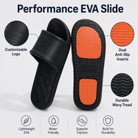 Pantoufles d'intérieur antidérapantes en EVA, logo personnalisé, OEM, légères, séchage rapide, unisexe, été, plage, extérieur, douche, vente en gros d'usine