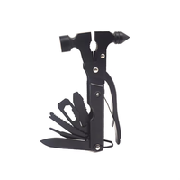Kit de survie en plein air, marteau multi-outils, marteau de toiture d'urgence, acier inoxydable, manche en aluminium, outil multifonction, pochette en nylon