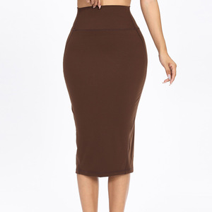 Vestido de yoga sin costuras para mujer, para gimnasio, fitness, con logo personalizado, falda larga, ropa deportiva, para entrenamiento, correr, vestido moldeador. - Product Image 2