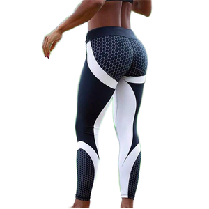 Pantalon de <span class=keywords><strong>sport</strong></span> taille haute unique et sexy pour femmes, <span class=keywords><strong>leggings</strong></span> décontractés à impression numérique en nid d'abeille, pantalons de yoga colorés et serrés - Product Image 1