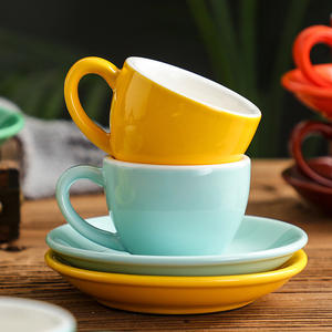 Set di Tazze e Piattini per Cappuccino ed Espresso in Ceramica e Porcellana Italiana, Tazza per Latte con Parete Spessa Smaltata, Disponibile in Varie Dimensioni - Product Image 4