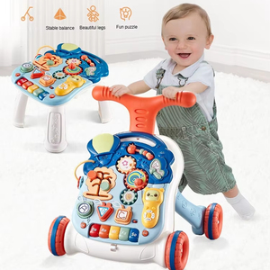 Mainan edukasi jalan bayi, alat bantu jalan multifungsi dapat diatur Anti ujung dengan musik ringan untuk bayi - Product Image 1