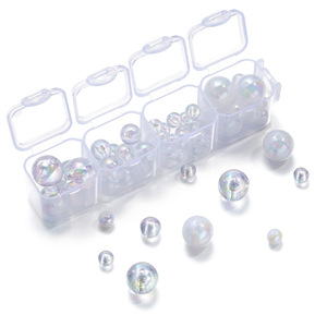 Acrylic Round <b>Beads</b> Milky White Transparent Plated For Bracelet Making 8mm 10mm 12mm Loose <b>Beads</b> DIY Jewelry Craft Supplies - Product Image 5