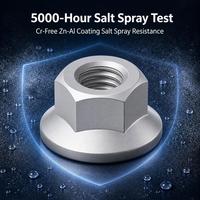 Écrou à bride sans chrome avec revêtement en flocons de zinc, résistance à la pulvérisation de sel 5000H, pour environnement d'ingénierie marine, usage intensif