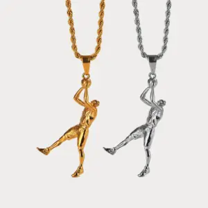 도시 거리 Jumpman 고베 덩크 목걸이 농구 신발 스포츠 AJ 펜던트 스테인레스 스틸 Pvd 쥬얼리 실버 망 목걸이