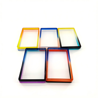Étui de protection transparent anti-abrasion pour cartes de crédit, style mode, compatible avec les slabs gradés BGS/SGC, en TPU effet arc-en-ciel avec logo.