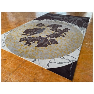 Alfombras y alfombras de lana de lujo personalizadas de fábrica, pila de bucle de patrón abstracto con mechones a mano para sala de estar, dormitorio, habitación de Hotel - Product Image 1