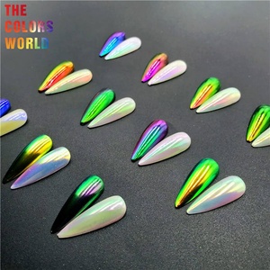 새로운 트렌드 다른 색조 거울 진주 크롬 오로라 래디언스 파우더 카멜레온 투명 안료 네일 아트 및 아트 페인팅 - Product Image 2