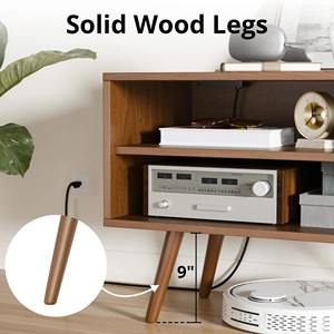 Meuble TV <span class=keywords><strong>en</strong></span> bois facile à assembler moderne du milieu du siècle TV 48 <span class=keywords><strong>pouces</strong></span> avec station de charge support TV pour salon - Product Image 2