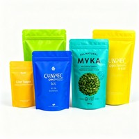 Sachets Doypack mats colorés multi-tailles en vrac, imprimés par gravure, recyclables et refermables en Mylar pour produits secs, aliments pour animaux et gelées