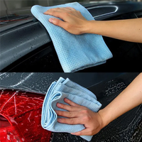 Serviette microfibre gaufrée ISO9001 Premium pour intérieur de voiture, sans traces, bord surjeté, 400 g/m², 40x40 cm, pour l'entretien automobile