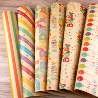 Nouveau style de rouleau de papier d'emballage de vacances de cadeau d'anniversaire impression personnalisée papier kraft emballage de papier d'emballage cadeau