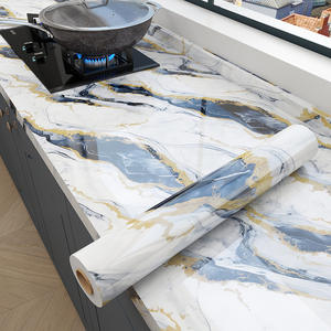 Papier peint en vinyle brillant effet marbre, autocollant, motif marbre, rouleaux en PVC, revêtement mural pour la décoration intérieure, films pour cuisine et salle de bain - Product Image 1