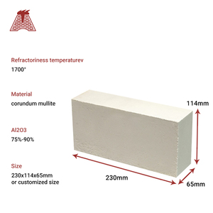 Brique réfractaire en corindon-mullite à faible teneur en <span class=keywords><strong>K2O</strong></span> et <span class=keywords><strong>Na2O</strong></span> (1,7 %), taille personnalisée, résistante aux hautes températures, pour la soudure et la découpe de la chaux - Product Image 2