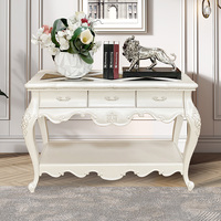 Table d'entrée de style français, console classique en bois massif avec tiroirs, table d'appoint pour canapé, meuble d'entrée pour salon