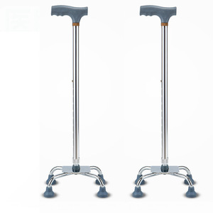 Canne télescopique à quatre pieds en alliage d'aluminium avec quatre coins et griffes pour le soutien des personnes âgées - Product Image 2