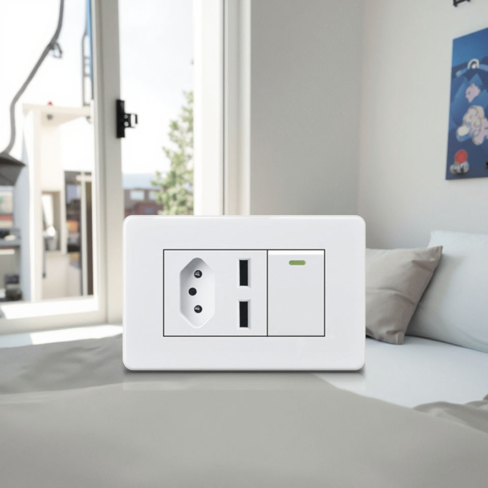 VNX American Standard 5 Pin Home Light Electric Wholesale Wall Electrical Sockets and Switches With Indicator