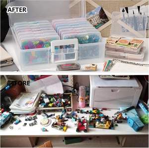 Boîte de rangement rectangulaire transparente en PP moulé par injection pour scrapbooking, aiguilles à tricoter, et photos – Multifonctionnelle et empilable - Product Image 5