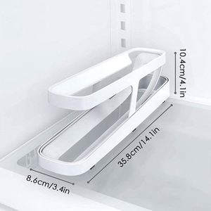Custom Wholesale Dispenser Organizers Rolldown Holder 2 Tier Egg <b>Storage</b> Container <b>for</b> Refrigerator Automatic Rolling - Product Image 2