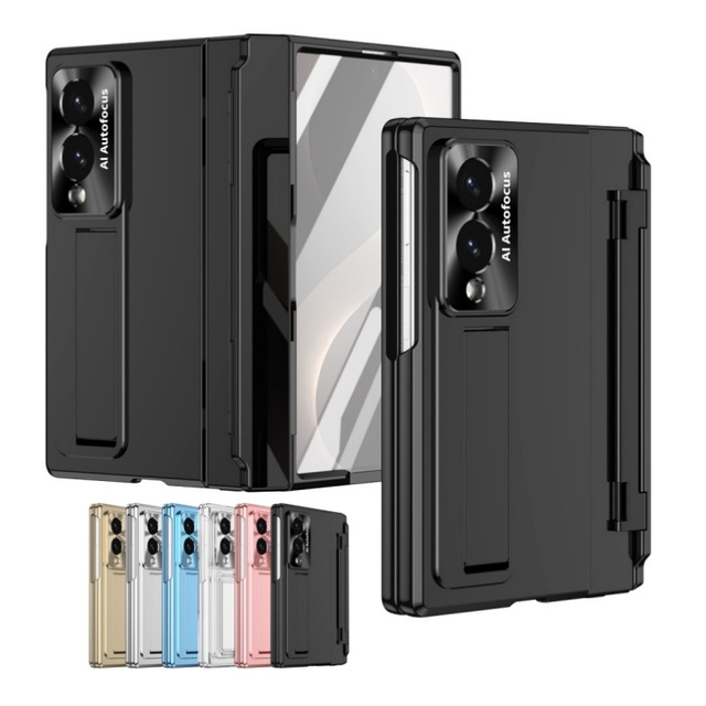 For Samsung Galaxy Z Fold 8 Ultra / 8 7 6 5 4 3 360 Full Protection Hinge Case Folding Cover Tempered Glass Film Stand PC Case