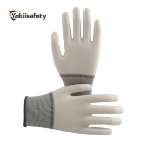 Wholesale White PU Fingertip Coated <strong>Gloves</strong> Nylon Knitted <strong>Top</strong> Fit <strong>Gloves</strong> PU Coated <strong>Gloves</strong> for General Purpose Work - Product Image 2