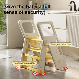 Escalera antideslizante para bebé, ayudante de baño, inodoro para niños, ayudante de aprendizaje debajo del fregadero, taburete con asas de seguridad - Product Image 2