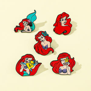 Cadeaux promotionnels mignon dessin animé sirène <span class=keywords><strong>Ariel</strong></span> broches Luxcy sacs à main alliage broche accessoires broches pour enfants vêtements ornement - Product Image 2